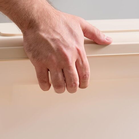 IRIS USA 42 Lbs / 55 Qt WeatherPro Airtight Pet Food Storage Container with Attachable Casters, For Dog Cat Bird and Other Pet Food Storage Bin, Keep Pests Out, Translucent Body, Pearl/Almond in Kuwait