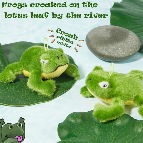 Vealind Interactive Cat Toys Green Frog for Indoor Cat Built-in Catnip with Automatic Crock Touch to Activate Lifelike Sound Toy with Soft Plush Kitty Hanging Toy for Kitten in Kuwait