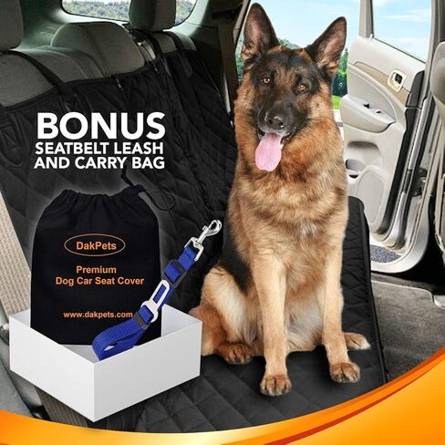 Dog Car Seat Covers - Pet Car Seat Cover Protector – Waterproof, Scratch Proof, Heavy Duty and Nonslip Pet Bench Seat Cover - Middle Seat Belt Capable for Cars, Trucks and SUVs in Kuwait