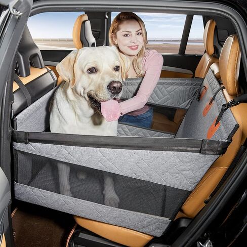 Dog Car Seat for Medium Dogs,Back Seat Extender for Dogs,Large & Small Dog Car Seat Cover for Back Seat, Dog Hammock for Car Back Seat Dog Bed Mattress,Pet Car Seat for Car SUV Truck(Black-s) in Saudi Arabia