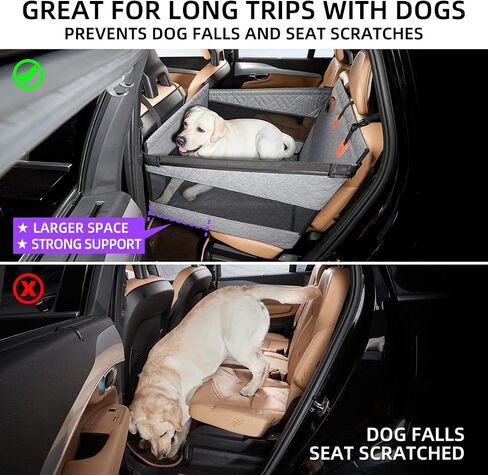 Dog Car Seat for Medium Dogs,Back Seat Extender for Dogs,Large & Small Dog Car Seat Cover for Back Seat, Dog Hammock for Car Back Seat Dog Bed Mattress,Pet Car Seat for Car SUV Truck(Black-s) in Saudi Arabia