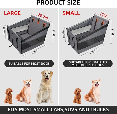 Dog Car Seat for Medium Dogs,Back Seat Extender for Dogs,Large & Small Dog Car Seat Cover for Back Seat, Dog Hammock for Car Back Seat Dog Bed Mattress,Pet Car Seat for Car SUV Truck(Black-s) in Saudi Arabia