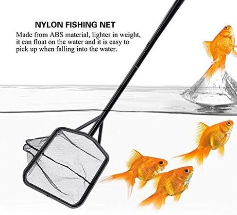 Aquarium Fish Net, Lightweight Nylon Aquarium Shrimp Net Fish Tank Fishing Net Square Fish Net Mesh Fish Tank Catching Mesh Tool with Plastic Handle in Saudi Arabia