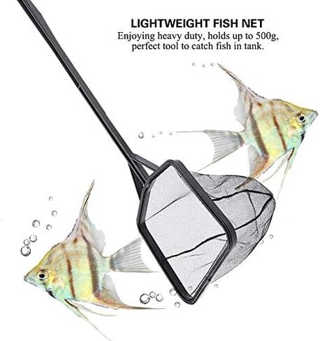 Aquarium Fish Net, Lightweight Nylon Aquarium Shrimp Net Fish Tank Fishing Net Square Fish Net Mesh Fish Tank Catching Mesh Tool with Plastic Handle in Saudi Arabia