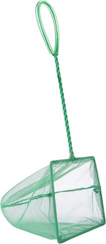 Lpraer 6 Inch Aquarium Fish Net Green Fine Mesh Nylon Net Collection with 11" Long Handle Square Quick Catch Fish Net for Fish Tank in Kuwait