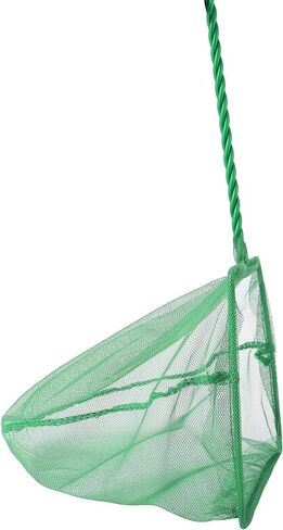 Lpraer 6 Inch Aquarium Fish Net Green Fine Mesh Nylon Net Collection with 11" Long Handle Square Quick Catch Fish Net for Fish Tank in Kuwait