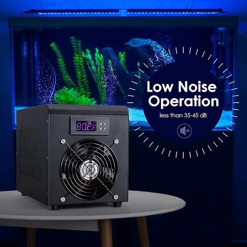 مبرد حوض السمك 60 لتر من دبليو اس اي واي، مبرد مياه لحوض السمك مع مضخة 50-104 درجة فهرنهايت، سخان مبرد لحوض الاسماك في المنزل لتربية الروبيان والاسماك (16 جالون/200-300 لتر) in Kuwait