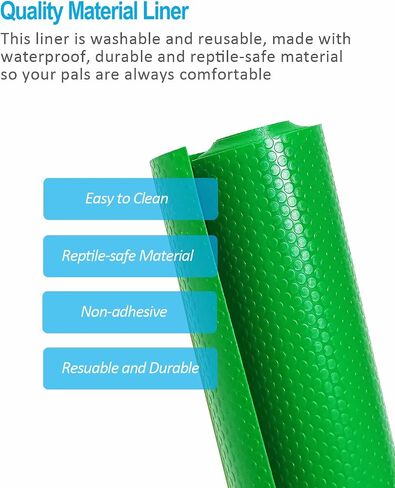 Bearded Dragon Tank Accessories, Reptile Terrarium Liner Substrate for Leopard Gecko, Snake, Lizard and Tortoise, Non-Adhesive Reptile Carpet Bedding for Reptile Tank, Black in Kuwait