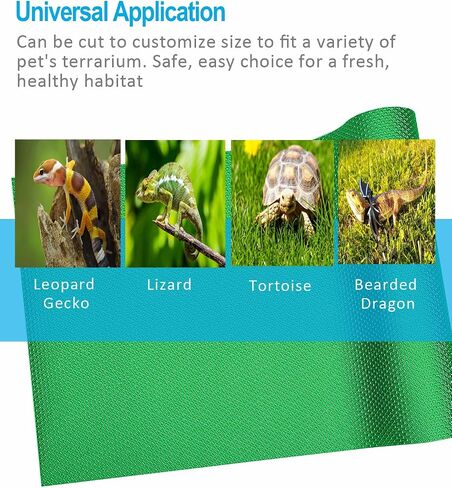 Bearded Dragon Tank Accessories, Reptile Terrarium Liner Substrate for Leopard Gecko, Snake, Lizard and Tortoise, Non-Adhesive Reptile Carpet Bedding for Reptile Tank, Black in Kuwait