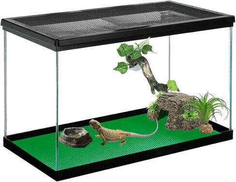Bearded Dragon Tank Accessories, Reptile Terrarium Liner Substrate for Leopard Gecko, Snake, Lizard and Tortoise, Non-Adhesive Reptile Carpet Bedding for Reptile Tank, Black in Kuwait