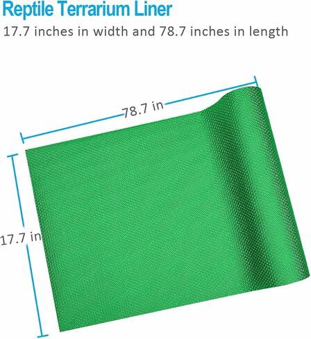 Bearded Dragon Tank Accessories, Reptile Terrarium Liner Substrate for Leopard Gecko, Snake, Lizard and Tortoise, Non-Adhesive Reptile Carpet Bedding for Reptile Tank, Black in Kuwait