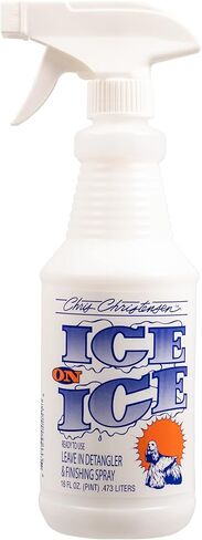 Jelly Pet Slicker Brush and Chris Christensen Finishing Spray Grooming Bundle - Universal Slicker Brush, Hard Pins, Large, Teal - Ice on Ice Detangler & Finishing Spray, Ready to Use, 16 oz in Saudi Arabia