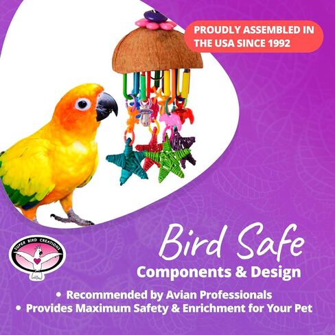 Super Bird Creations SB896 Seeing Stars Bird Toy, Small/Medium Bird Size, 9.5" x 3.5" in Saudi Arabia