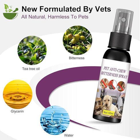 رذاذ التفاح المر من أتريللي للكلاب لوقف المضغ، رذاذ بدون مضغ للكلاب، رذاذ طبيعي رادع للكلاب لتدريب سلوك الحيوانات الأليفة، آمن للاستخدام الداخلي والخارجي، ابق بعيدًا عن المناطق المحظورة، 50 مل in Kuwait