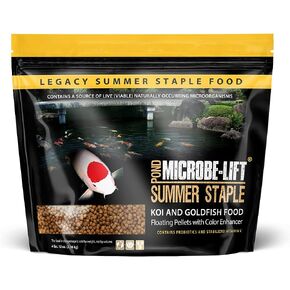 Microbe-Lift MLLSSLG Summer Staple Floating Fish Food Pellets for Ponds, Water Gardens, and Fountains, for Live Goldfish and Koi, 4.75 Pounds