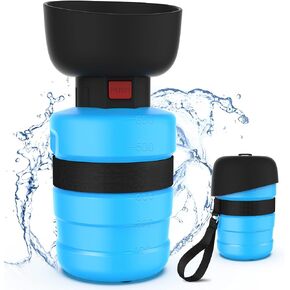 زجاجة مياه محمولة للكلاب مع حزام طويل، زجاجة مياه للسفر للكلاب سعة 28 أونصة مقاومة للتسرب وقابلة للطي وموزع وعاء مياه للحيوانات الأليفة للمشي في الهواء الطلق والمشي لمسافات طويلة وإكسسوارات سفر للكلاب قابلة للطي وخالية من مادة BPA in Kuwait