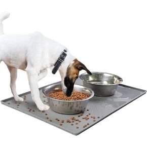 Mofason Pet Food Mat Waterproof Dog Mat 24"x16" Large – 0.5" inch Raised Edge, Dog Cat Silicone Feeding Placemat Water Bowl Tray for Floors, Nonslip Washable Dog Mat for Food and Water in Saudi Arabia