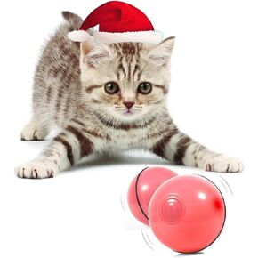 YOFUN Smart Interactive Cat Toy - Upgraded 360 Degree Self Rotating Ball, USB Rechargeable Wicked Ball, Build-in Spinning Led Light, Stiulate Hunting Instinct for Your Kitty (White)