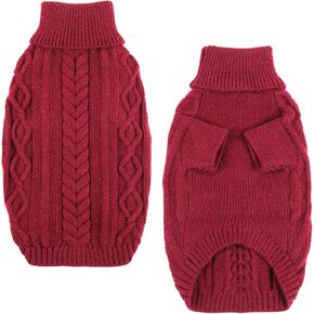 Dog Sweaters for Small Dogs, Cold Weather Cable Knitwear Clothes for Puppy Boys Girls, Extra Small Dog Christmas Sweater Chihuahua Sweater, Classic Pullover Dog Clothes Coats (Blue, X-Small)