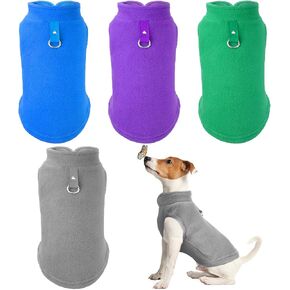 Satinior 4 Pcs Stretch Fleece Dog Sweater, M, Purple, Blue, Rose, Red in Saudi Arabia