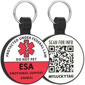 علامة MYLUCKYTAG للدعم العاطفي للحيوانات (ESA)، علامة معرف الحيوانات الأليفة من الفولاذ المقاوم للصدأ لرمز الاستجابة السريعة، ملف تعريف الحيوانات الأليفة عبر الإنترنت، بريد إلكتروني لتنبيه موقع الحيوانات الأليفة، علامة الحيوانات الأليفة الرقمية، معرف الحي in Kuwait