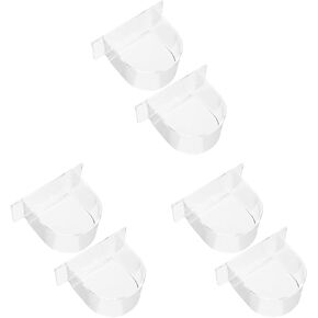 2pcs Bird Cage Feeding Container Bird Food Trough Bird Feeder Thick Semicircle Bird Food Box Bird Cage Accessories for Birds(Transparent)
