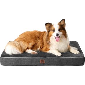 EHEYCIGA XL Memory Foam Dog Crate Bed with Washable Cover, 41x27Inch, Grey in Saudi Arabia