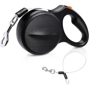 AutoBrake Retractable Dog Leash for Energetic Large Dogs That Prevent Pulling, Newnique 16ft Heavy Duty Dog Leash Retractable with Extension Chew Proof Cable,Tangle Free for Pet up to 110lbs Black in Saudi Arabia