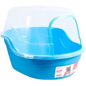 Jumbo Hooded Cat Litter Box, Extra Large, Light Blue in Kuwait
