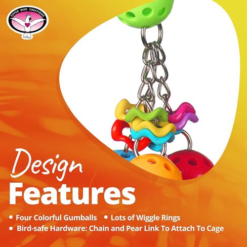 Super Bird Creations SB1093 Jingleberries Bird Toy, Small/Medium Bird Size, 6" x 2.5" x 2.5" in Saudi Arabia