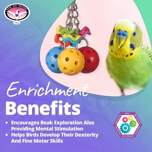 Super Bird Creations SB1093 Jingleberries Bird Toy, Small/Medium Bird Size, 6" x 2.5" x 2.5" in Saudi Arabia