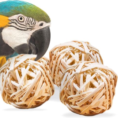 كرات العلف من نبات الراتان من ميريك، ألعاب سميكة وقوية، تعمل على تحسين تنسيق القدم وقوتها، تطلق العنان لاهتمام أمازون الخاص بك، وتجذب غرائز الببغاوات البرية، وتقضي على الملل والإجهاد، 3 قطع in Kuwait