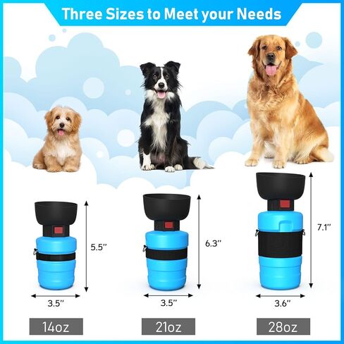 زجاجة مياه محمولة للكلاب مع حزام طويل، زجاجة مياه للسفر للكلاب سعة 28 أونصة مقاومة للتسرب وقابلة للطي وموزع وعاء مياه للحيوانات الأليفة للمشي في الهواء الطلق والمشي لمسافات طويلة وإكسسوارات سفر للكلاب قابلة للطي وخالية من مادة BPA in Kuwait