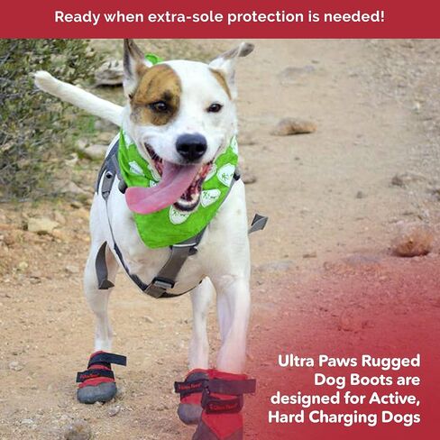 حذاء Ultra Paws للكلاب القوية وواقي أقدام للكلاب الصغيرة والمتوسطة والكبيرة، أحمر (مقاس 4) in Kuwait