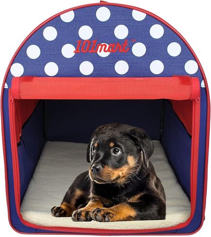 101mart Premium Soft-Sided Collapsible Pet Home | Portable Folding Pet Crate and Tent for Home and Travelling | Heavy-Duty Water-Resistant | Perfect for Indoor Outdoor Use | Medium Size in Kuwait