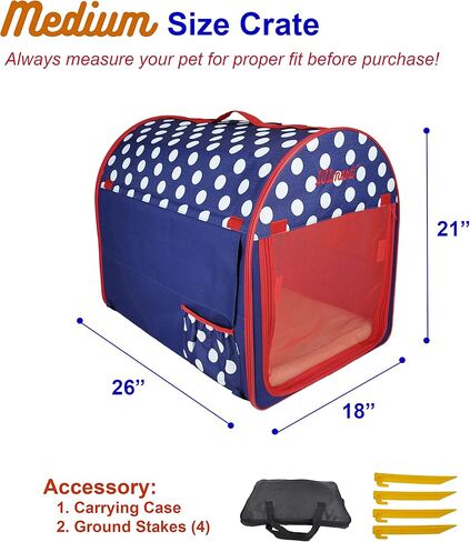 101mart Premium Soft-Sided Collapsible Pet Home | Portable Folding Pet Crate and Tent for Home and Travelling | Heavy-Duty Water-Resistant | Perfect for Indoor Outdoor Use | Medium Size in Kuwait