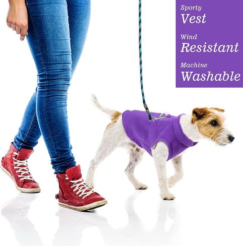 Satinior 4 Pcs Stretch Fleece Dog Sweater, M, Purple, Blue, Rose, Red in Kuwait
