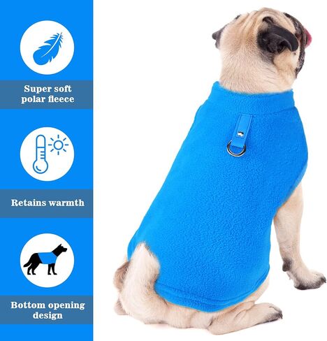 Satinior 4 Pcs Stretch Fleece Dog Sweater, M, Purple, Blue, Rose, Red in Kuwait