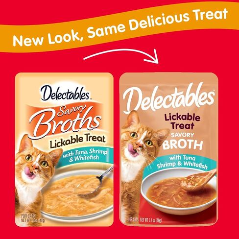 Delectables Savory Broths Lickable Wet Cat Treat Variety Pack, 12 Pack in Kuwait