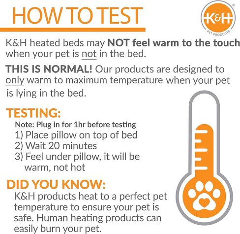 K&H PET Products سرير للقطط مدفأ داخليًا للحيوانات الأليفة للكلاب والقطط بتصميم الحظيرة مقاس 16 × 15 × 14 بوصة in Saudi Arabia