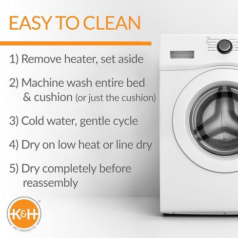K&H PET Products سرير للقطط مدفأ داخليًا للحيوانات الأليفة للكلاب والقطط بتصميم الحظيرة مقاس 16 × 15 × 14 بوصة in Saudi Arabia