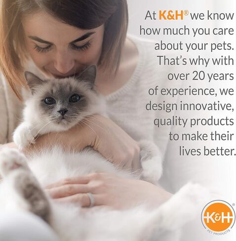 K&H PET Products سرير للقطط مدفأ داخليًا للحيوانات الأليفة للكلاب والقطط بتصميم الحظيرة مقاس 16 × 15 × 14 بوصة in Saudi Arabia