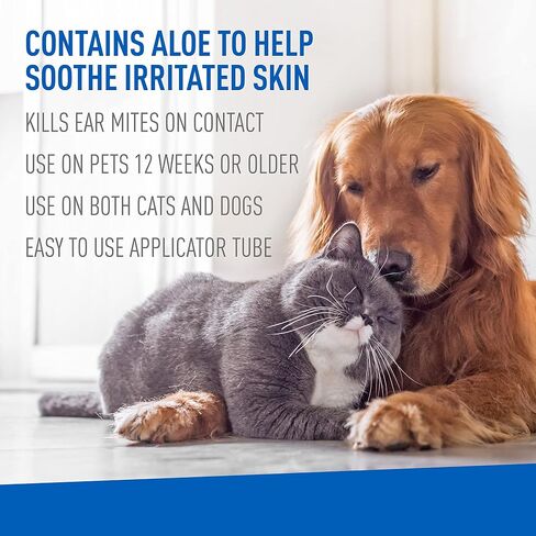 Adams Ear Mite Treatment For Dogs and Cats Over 12 Weeks, Kills Ear Mites On Contact, Relief For Dogs and Cats Suffering From Ear Mites, Soothing Aloe and Lanolin Formula .5 Fl Oz in Saudi Arabia
