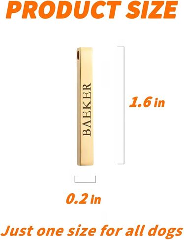 Dogs ID Tags Personalized Front and Back Engraving Brass Bone Shape Large.. in Kuwait