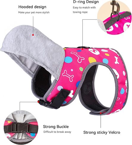 Cat Harness and Leash Set for Walking Escape Proof, Cat Hoodie Sweaters Adjustable Cat and Small Dog Harness and Leash with Cap for Pet Kitten Puppy in Saudi Arabia