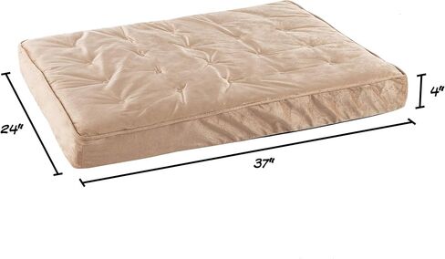 PETMAKER Dog Bed with Removable Cover – 26x19 Pet Bed - 4.5-Inch Egg Crate Style Memory Foam Orthopedic Dog Bed and Non-Slip Crate Bed (Tan) in Saudi Arabia