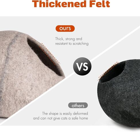 Cat Cave Bed -Handmade Wool Cat Bed Cave, Cat Bed Cat House, Felt Cat Caves for Indoor Cats and Kittens in Saudi Arabia