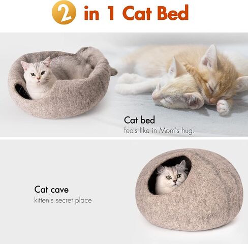 Cat Cave Bed -Handmade Wool Cat Bed Cave, Cat Bed Cat House, Felt Cat Caves for Indoor Cats and Kittens in Saudi Arabia