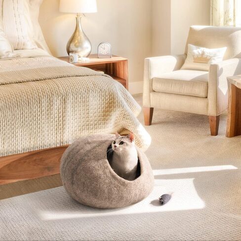 Cat Cave Bed -Handmade Wool Cat Bed Cave, Cat Bed Cat House, Felt Cat Caves for Indoor Cats and Kittens in Saudi Arabia