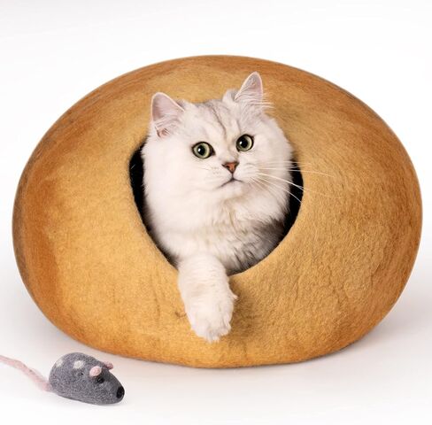 Cat Cave Bed -Handmade Wool Cat Bed Cave, Cat Bed Cat House, Felt Cat Caves for Indoor Cats and Kittens in Saudi Arabia